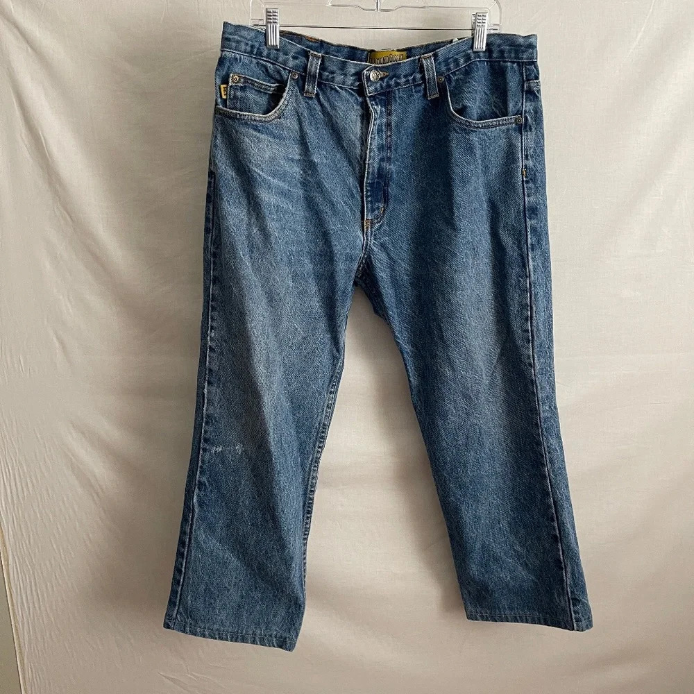 Diamond Gusset Mens Jeans Blue Denim Five Pocket USA Made 37x32 DMR 104A